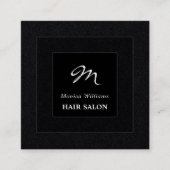 正方形ブラックダブルフレームモノグラム スクエア名刺 (正面)