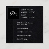 正方形ブラックダブルフレームモノグラム スクエア名刺 (裏面)