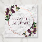 正方形ブルゴーニュ銅幾何大理石結婚の フェイバータグ (裏面)