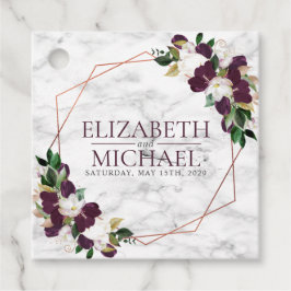 正方形ブルゴーニュ銅幾何大理石結婚の フェイバータグ