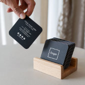 正方形プロフェッショナルブラックあなたのロゴをカスタム追加する スクエア名刺