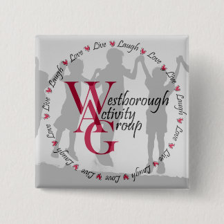 正方形ボタン-円形のロゴ 缶バッジ