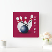 正方形ボーリングピン時計 スクエア壁時計 (ホーム)