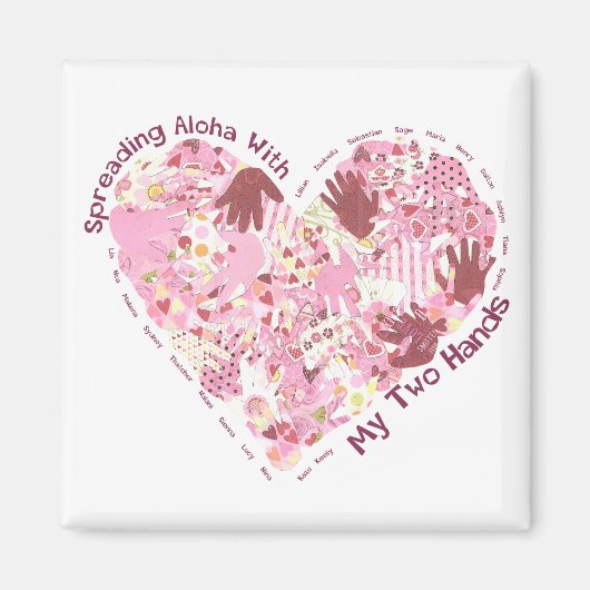 正方形マグネット：アロハの拡散 マグネット (正面)