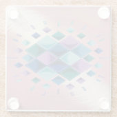 正方形メタリックピンクガラスコースター ガラスコースター (裏面)