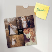 正方形モノグラム4フォトコラージュ磁気カード
