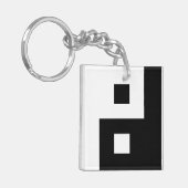 正方形ユニークインと陽平均ピクセルアート キーホルダー (正面左)