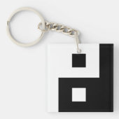 正方形ユニークインと陽平均ピクセルアート キーホルダー (正面)