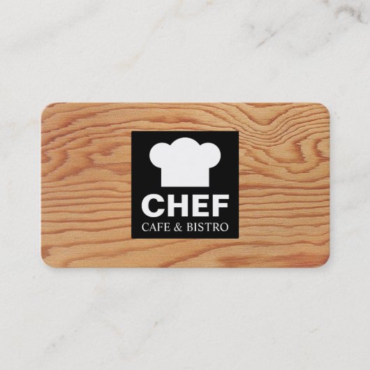 正方形ラベルカフェ – 木目02 名刺 (正面)