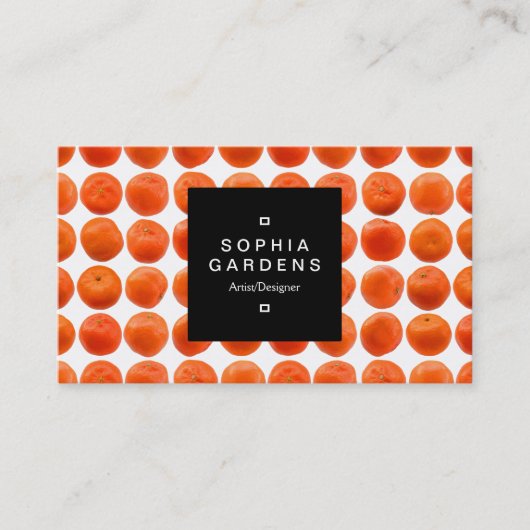 正方形ラベル01a – クレメンチンパターン 名刺 (正面)