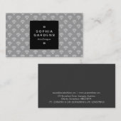 正方形ラベル01a – ダイヤモンド – グレー上の白 名刺 (正面/裏面)