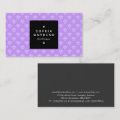正方形ラベル01a – ダイヤモンド – 薄紫上の白 名刺 (正面/裏面)