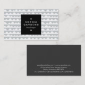 正方形ラベル01a – パターン020815 – 白と灰色 名刺 (正面/裏面)