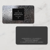 正方形ラベル01a – 窓の雨 名刺 (正面/裏面)