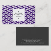 正方形ラベル03a – シェードシェードシェブロン – Dp紫 名刺 (正面/裏面)