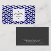 正方形ラベル03a – シェードシェードシェブロン – Dp Navy 名刺 (正面/裏面)