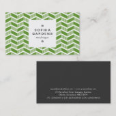 正方形ラベル03a – シェードシェーブロン – アボカドグリーン 名刺 (正面/裏面)