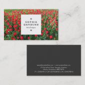 正方形ラベル03a – チューリップのベッド 名刺 (正面/裏面)