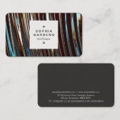 正方形ラベル03a – メタリック抽象芸術 名刺 (正面/裏面)