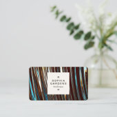 正方形ラベル03a – メタリック抽象芸術 名刺 (スタンド正面)