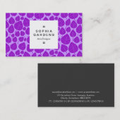 正方形ラベル03a – リーフパターン02 – 紫 名刺 (正面/裏面)
