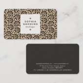 正方形ラベル03a – 様式化された植物パターン020818 名刺 (正面/裏面)