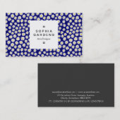 正方形ラベル03a – 水彩デイジー 名刺 (正面/裏面)