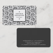 正方形ラベル05 – 様式化された植物パターン 名刺 (正面/裏面)