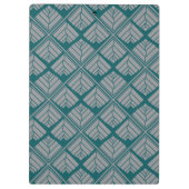 正方形リーフパターンティール(緑がかった色)中立 クリップボード (裏面)