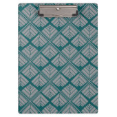 正方形リーフパターンティール(緑がかった色)中立 クリップボード (正面)