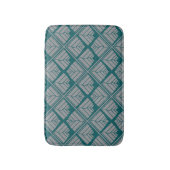 正方形リーフパターンティール(緑がかった色)中立 バスマット (正面縦)