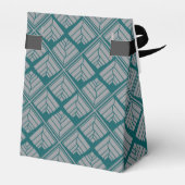 正方形リーフパターンティール(緑がかった色)中立 フェイバーボックス (裏面サイド)