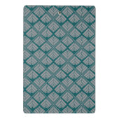 正方形リーフパターンティール(緑がかった色)中立 ミニクリップボード (裏面)