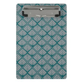 正方形リーフパターンティール(緑がかった色)中立 ミニクリップボード (正面)