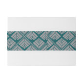 正方形リーフパターンティール（緑がかった色）中立 招待状ベリーバンド (裏面例)