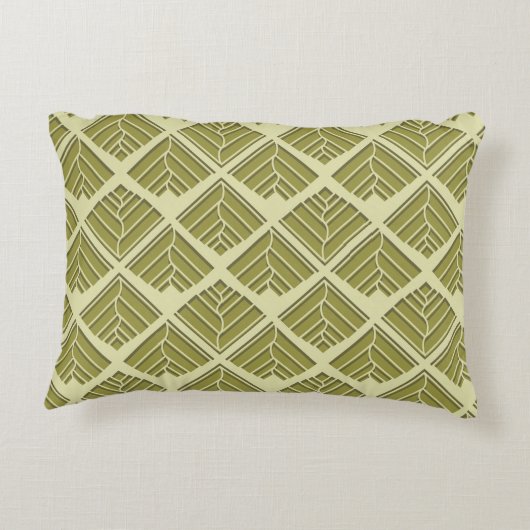 正方形リーフパターン金ゴールドライムライト アクセントクッション (裏面)