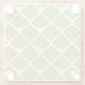 正方形リーフパターン金ゴールドライムライト ガラスコースター (裏面)