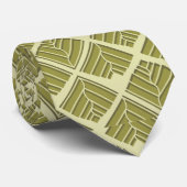 正方形リーフパターン金ゴールドライムライト ネクタイ (ロール)