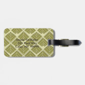 正方形リーフパターン金ゴールドライムライト ラゲッジタグ (裏面横)