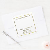 正方形作家署名金ゴールド蔵書票 スクエアシール (封筒)