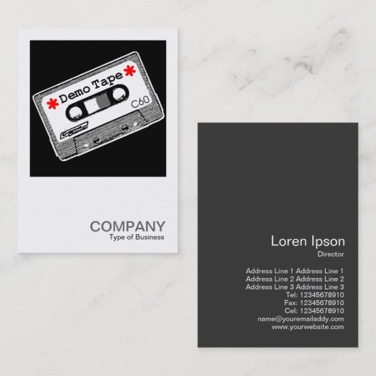 正方形写真051 -レトロデモテープ 名刺 (正面/裏面)