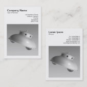 正方形写真(v3) -クラシックソ飛んでいるーサーBW 名刺 (正面/裏面)