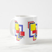 正方形抽象芸術 コーヒーマグカップ (正面左)