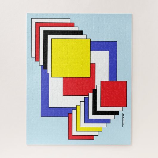 正方形抽象芸術 ジグソーパズル (縦)