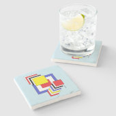 正方形抽象芸術 ストーンコースター (横)