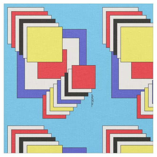 正方形抽象芸術 ファブリック (クローズアップ)