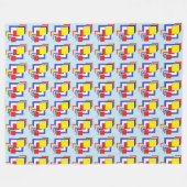 正方形抽象芸術 フリースブランケット (正面(横))