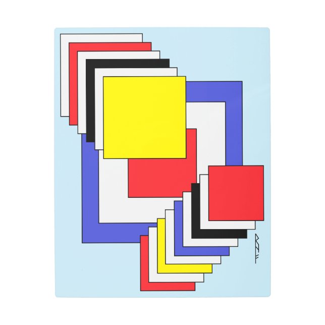 正方形抽象芸術 メタルプリント (正面)