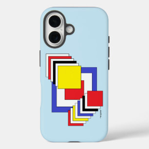 正方形抽象芸術 iPhone 16ケース