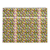 正方形数々のとドットのある色の背景 カレンダー (カバー)